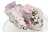 Cubic Pyrite and Purple Fluorite on Rhodochrosite - Peru #240653-1